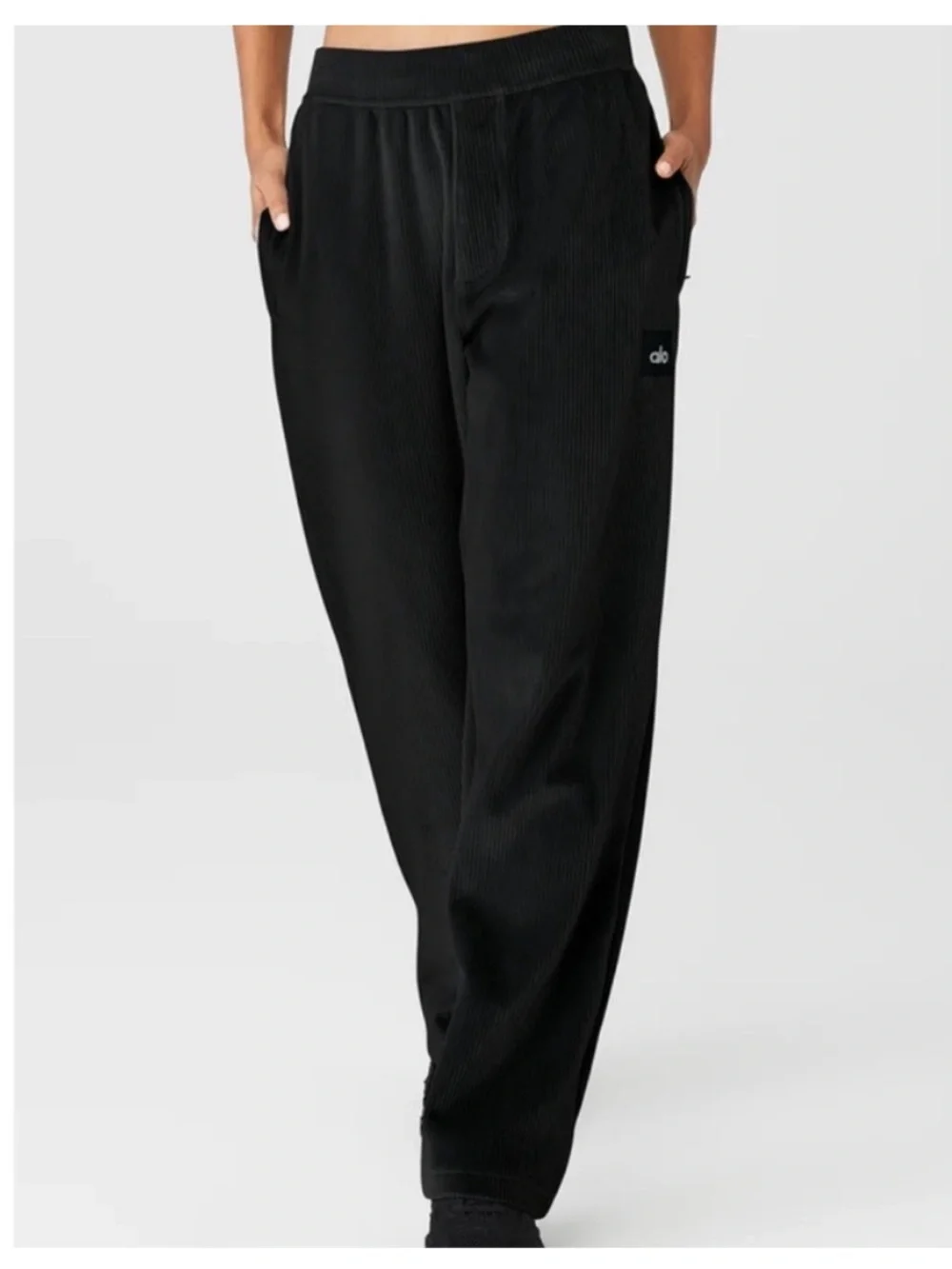 Alo Yoga Unisex Black Velour Baller Pants Large